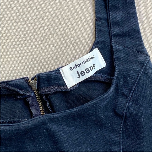 REFORMATION Black Denim Mini Dress size 0 - Picture 3 of 5